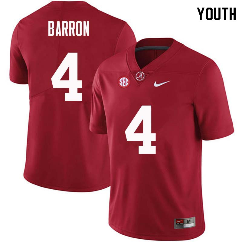 Youth #4 Mark Barron Alabama Crimson Tide College Football Jerseys Sale-Crimson